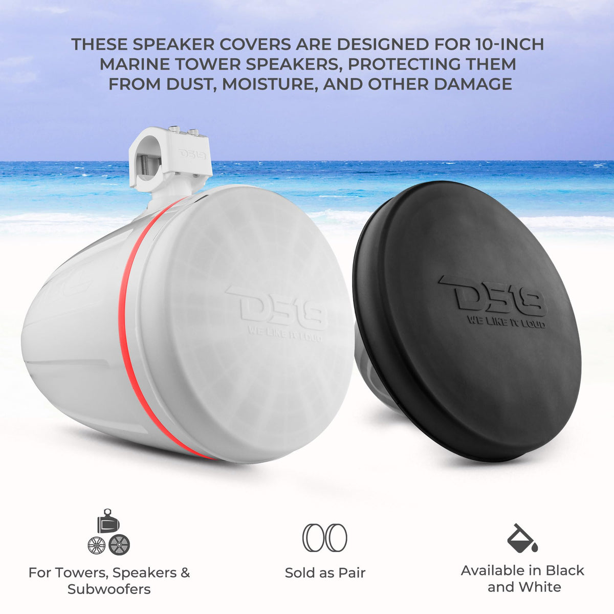 Funda de Silicona DS18 Hydro CS-10 Negro Protección para Altavoz Marino de 10 Pulgadas Edición Especial