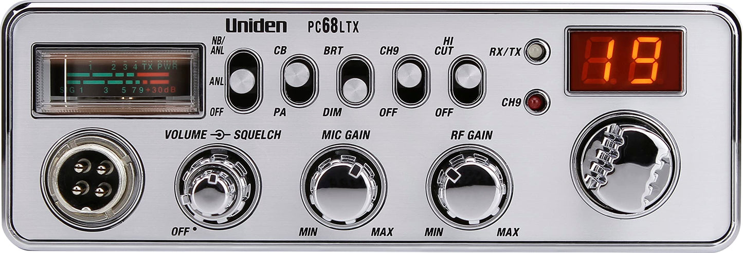 Radio CB UNIDEN PC68LTX 40 Canales con Interruptor PA/CB y Medidor Analógico S/RF