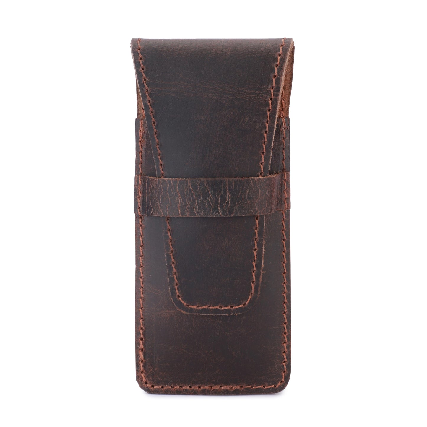 CestAntiQ, Funda de cuero para maquinilla de afeitar de seguridad, accesorios de afeitado, esenciales para el cuidado personal, hecha a mano: marrón