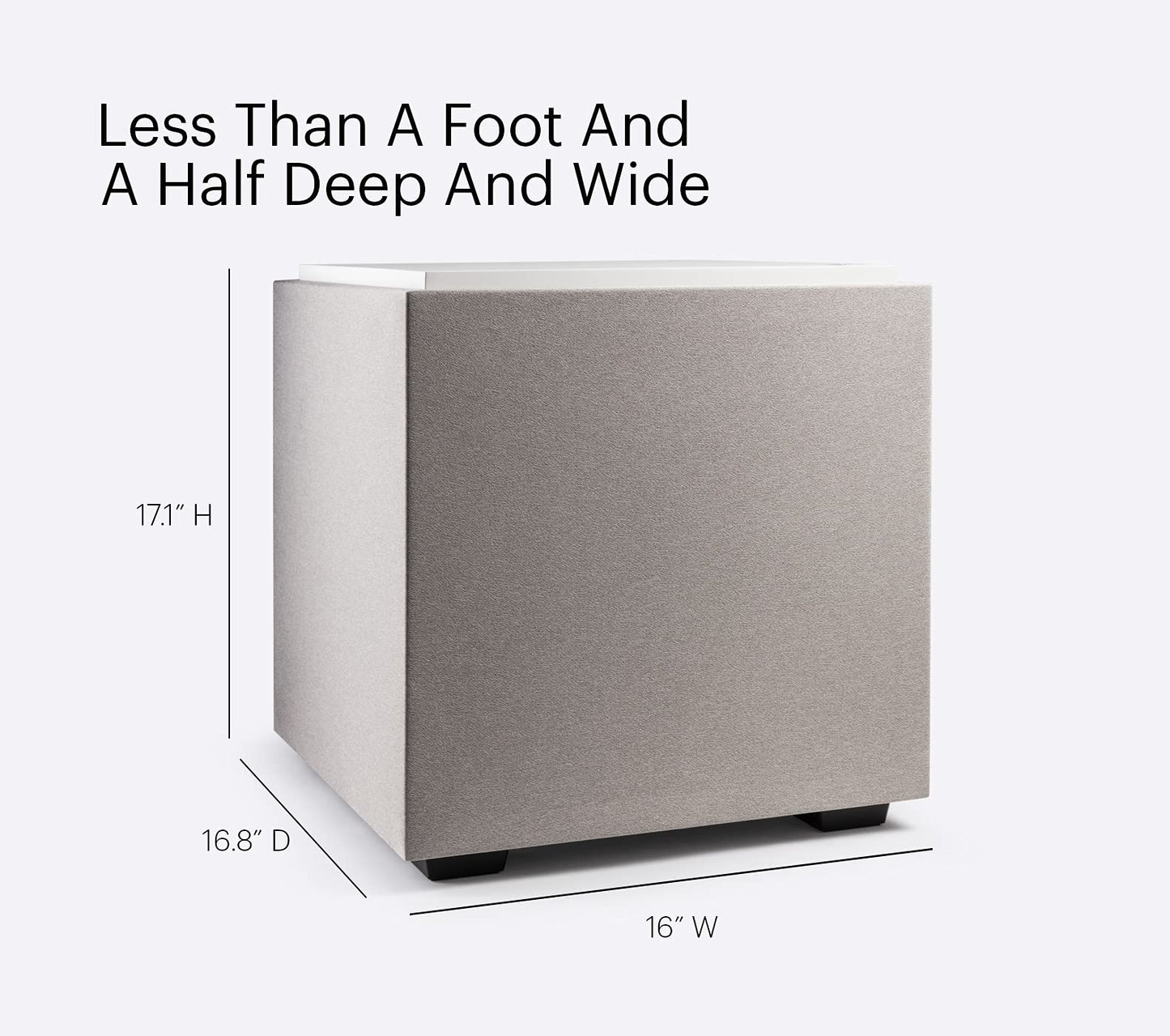 Definitive Technology Descend DN10 Subwoofer de 10 Pulgadas optimizado digitalmente para películas y música, Nueva Arquitectura 3XR, Amplificador de Clase D Pico de 500 W y (2) radiadores de Graves