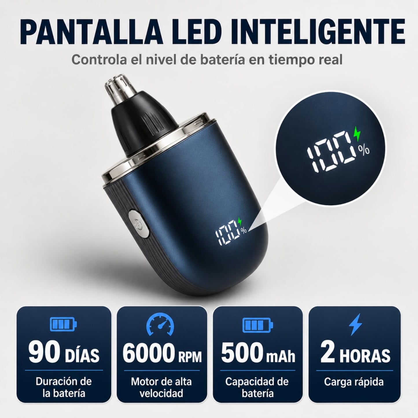 6 en 1 Recortadora de Vello Nasal Recargable, Afeitadora Electrica Hombre Nariz, Depiladora de Nariz y Orejas, USB Recargable, Pelo de la Nariz/barba/cabello/cejas/axilas/piernas