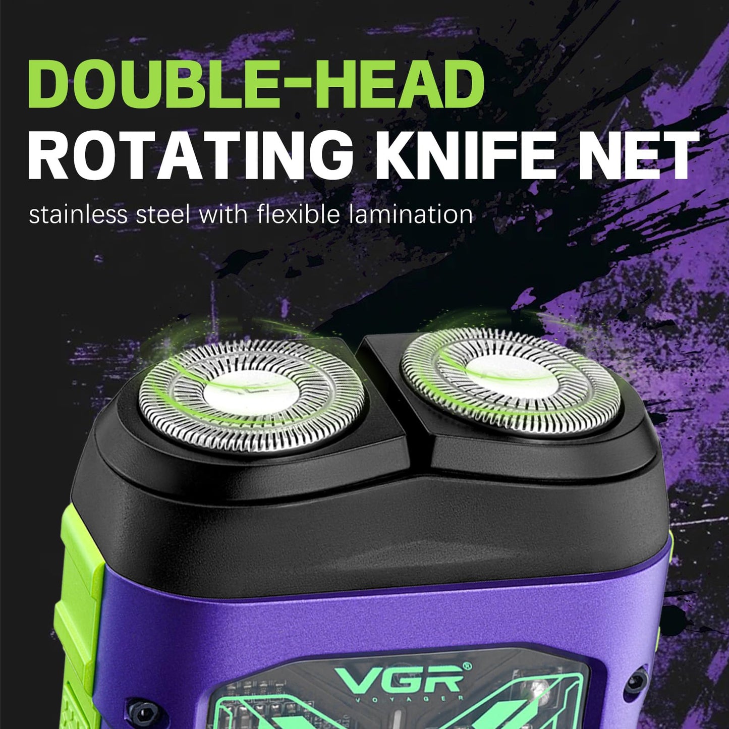 VGR 344 Mini afeitadora eléctrica para hombre, con cabezales magnéticos de doble rotación para facilitar la limpieza, afeitadora de viaje compacta para la cara con IPx6 resistente al agua, carga USB
