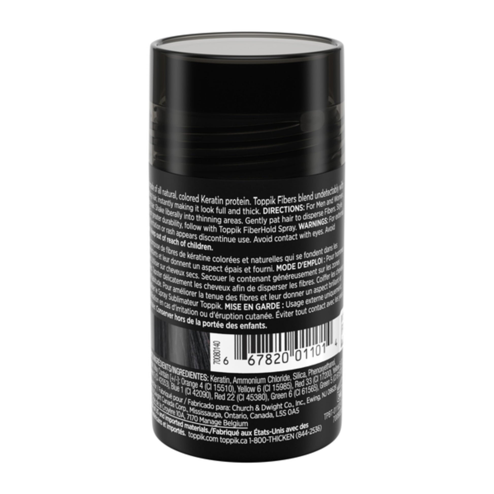 TOPPIK Fibras de construcción de pelo, Negro, 0.42 oz.