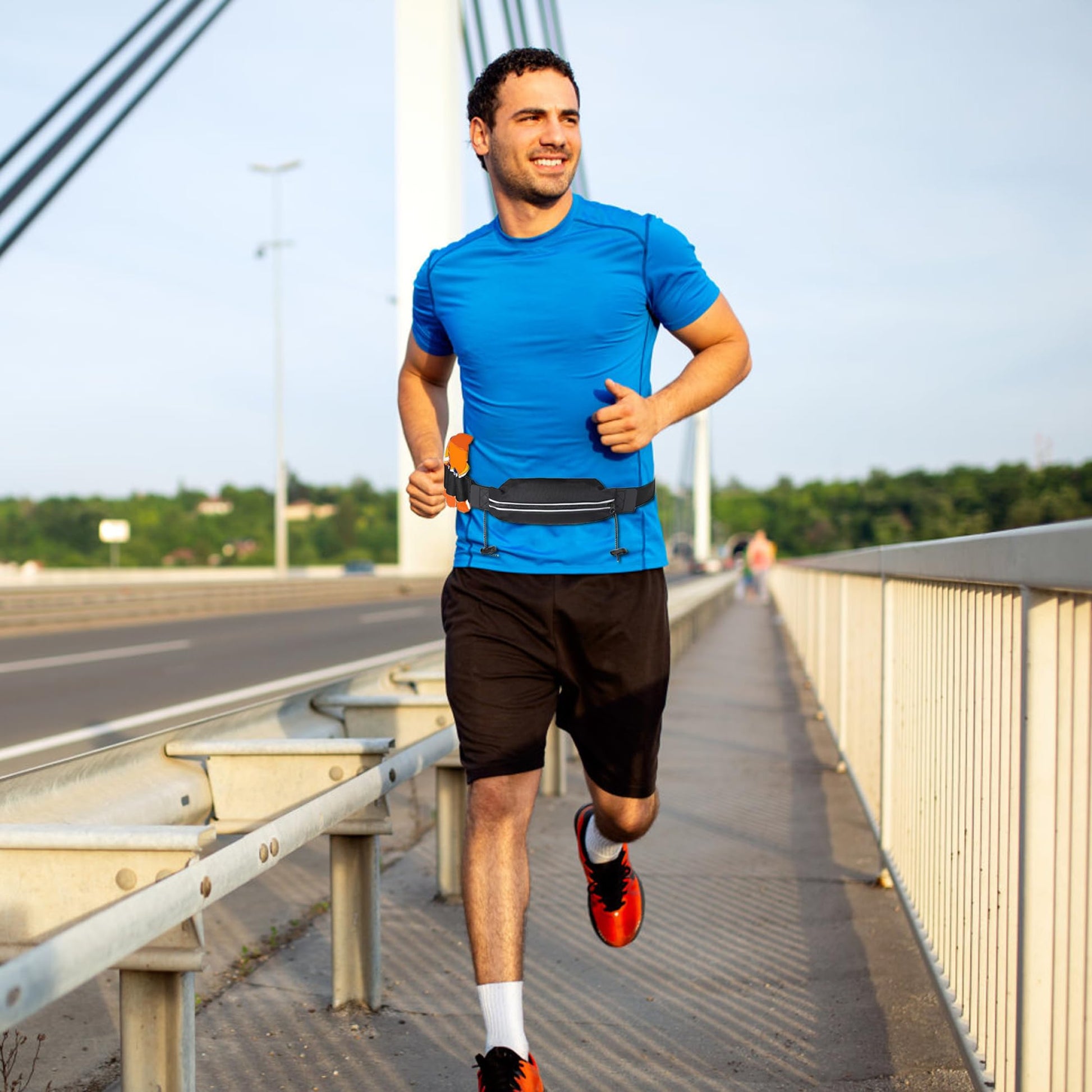 CurcKua Cinturón para Correr con presillas de Gel y Bolsillo. Cinturón Ajustable con Cremallera. para Correr para Mujeres y Hombres. Resistente al Agua. Regalos para maratones. Accesorios para c