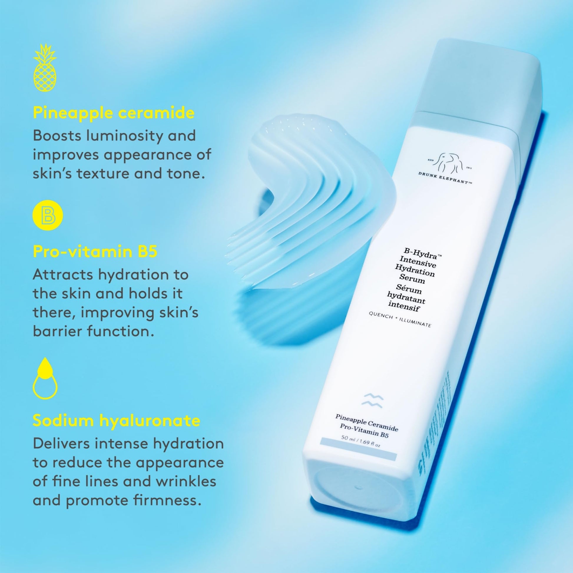 B-Hydra Intensive Hydration Serum by Drunk Elephant for Women - 1.69 oz Serum