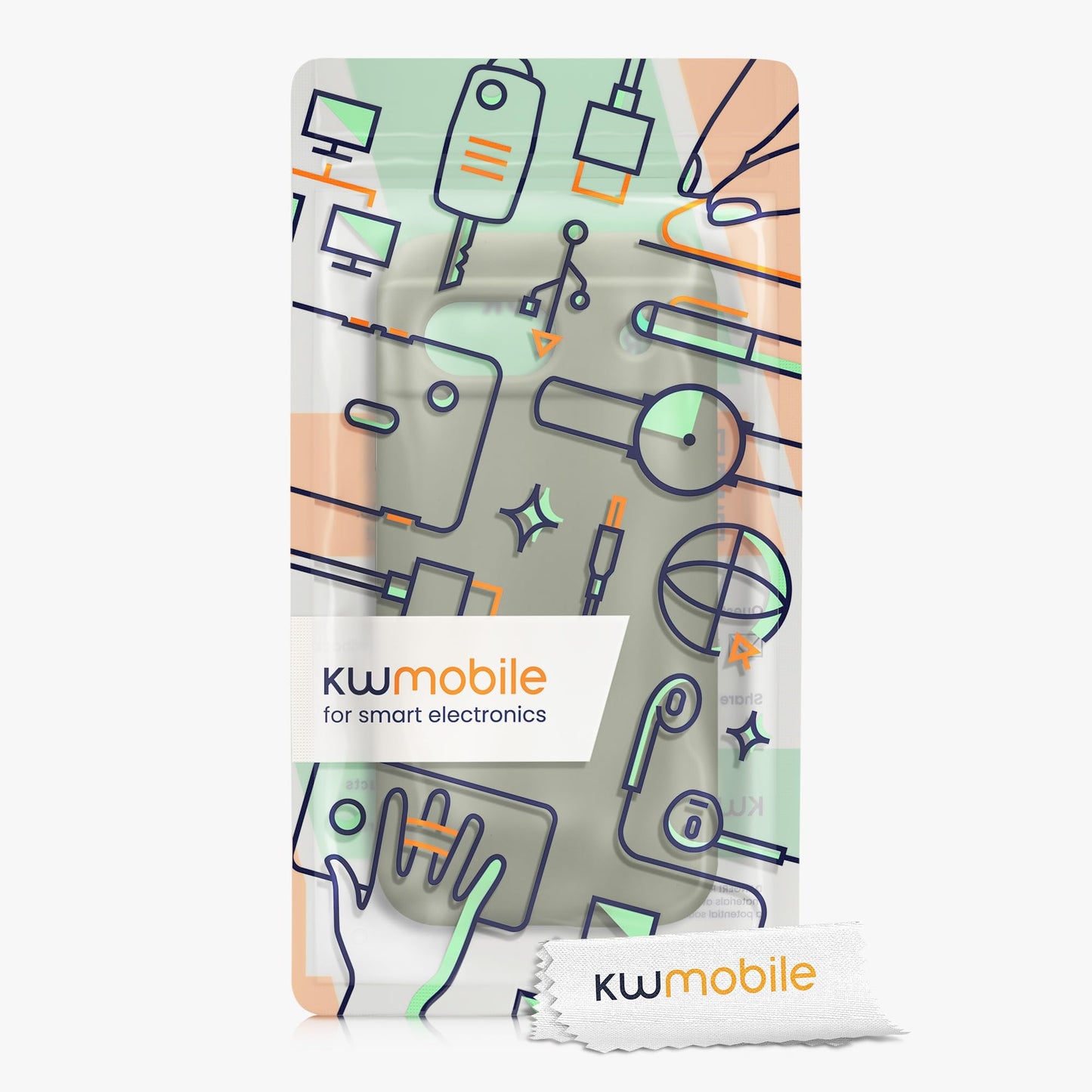 kwmobile Carcasa Compatible con Google Pixel 8a Funda - Case TPU y Silicona antigolpes - Apto Carga inalámbrica - Gris Verdoso