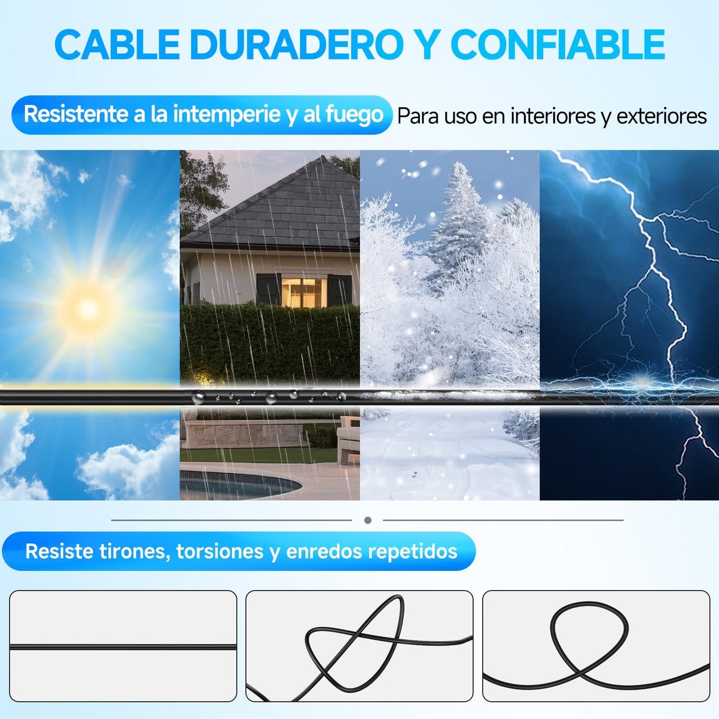 Paquete de 4 cables de alimentación de video BNC de 30 m / 100 pies todo en uno, cables de extensión para cámara de vigilancia BNC para sistemas de cámara CCTV DVR (8 conectores BNC, 100 clips de