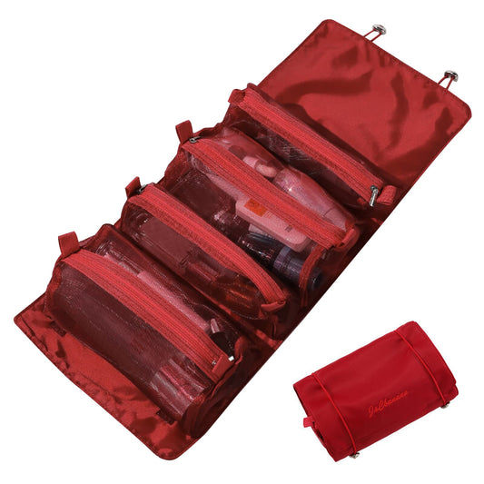 LumiSyne 4 En 1 Bolsa De Cosméticos Desmontable Bolsa De Aseo Colgante Et Enrollable Neceser De Viaje Bolsa De Maquillaje De Malla Portátil Plegable Bolsa De Aseo Neceser De Maquillaje Impermeable