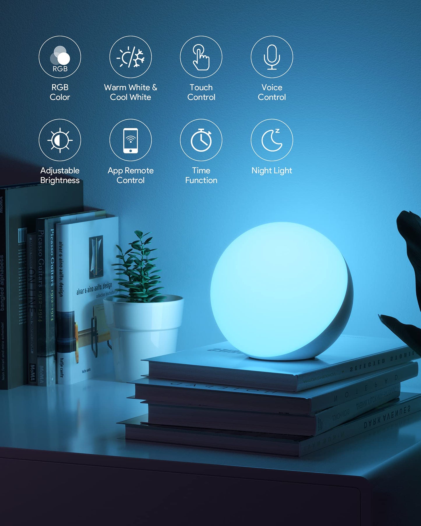 Lámpara táctil, luz nocturna multicolor para niños, pequeña lámpara de mesa LED para recámara, lámpara de noche regulable con luz cálida y blanca