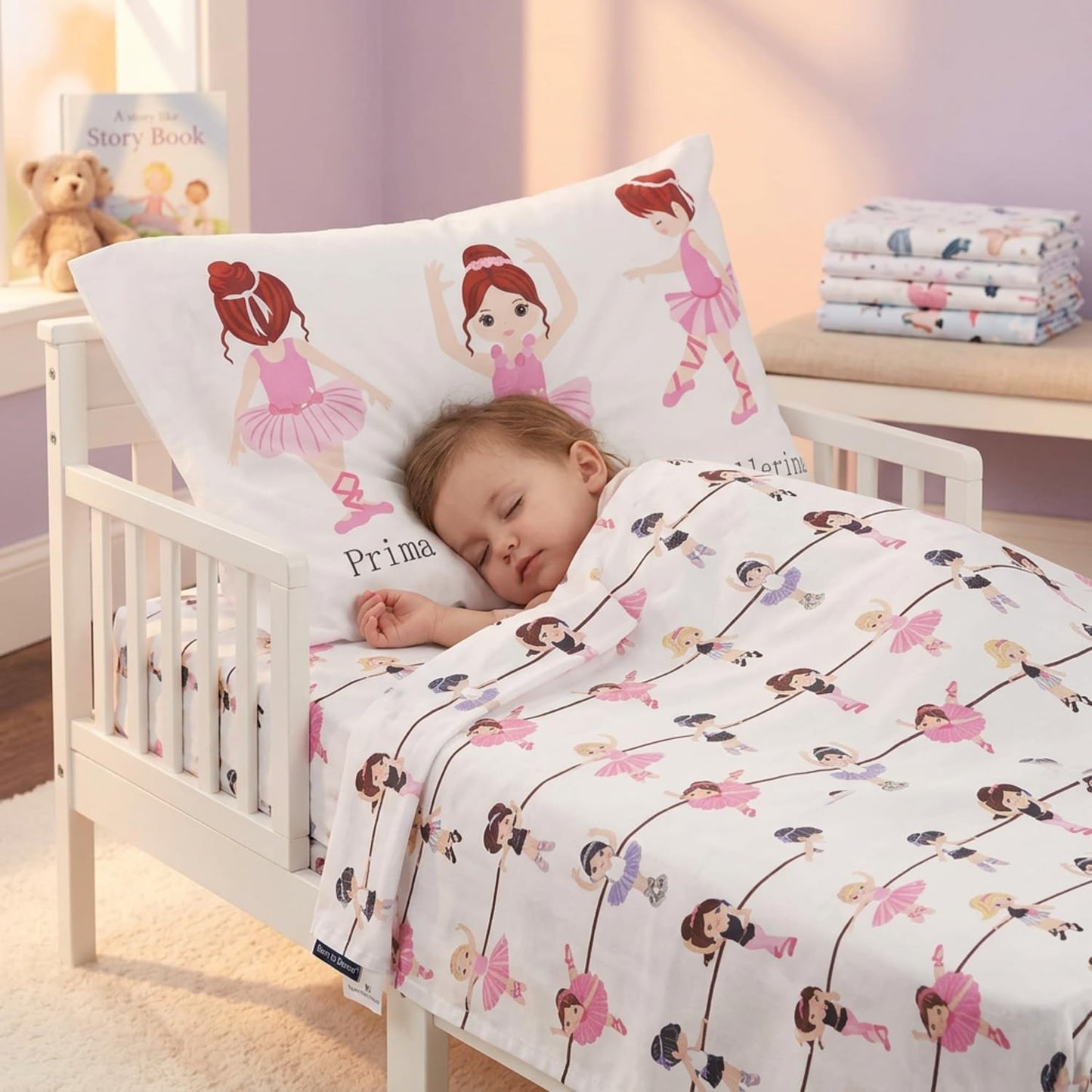 Everyday Kids - Juego de sábanas y fundas de almohada ajustables para niños pequeños, de microfibra suave, transpirable e hipoalergénica