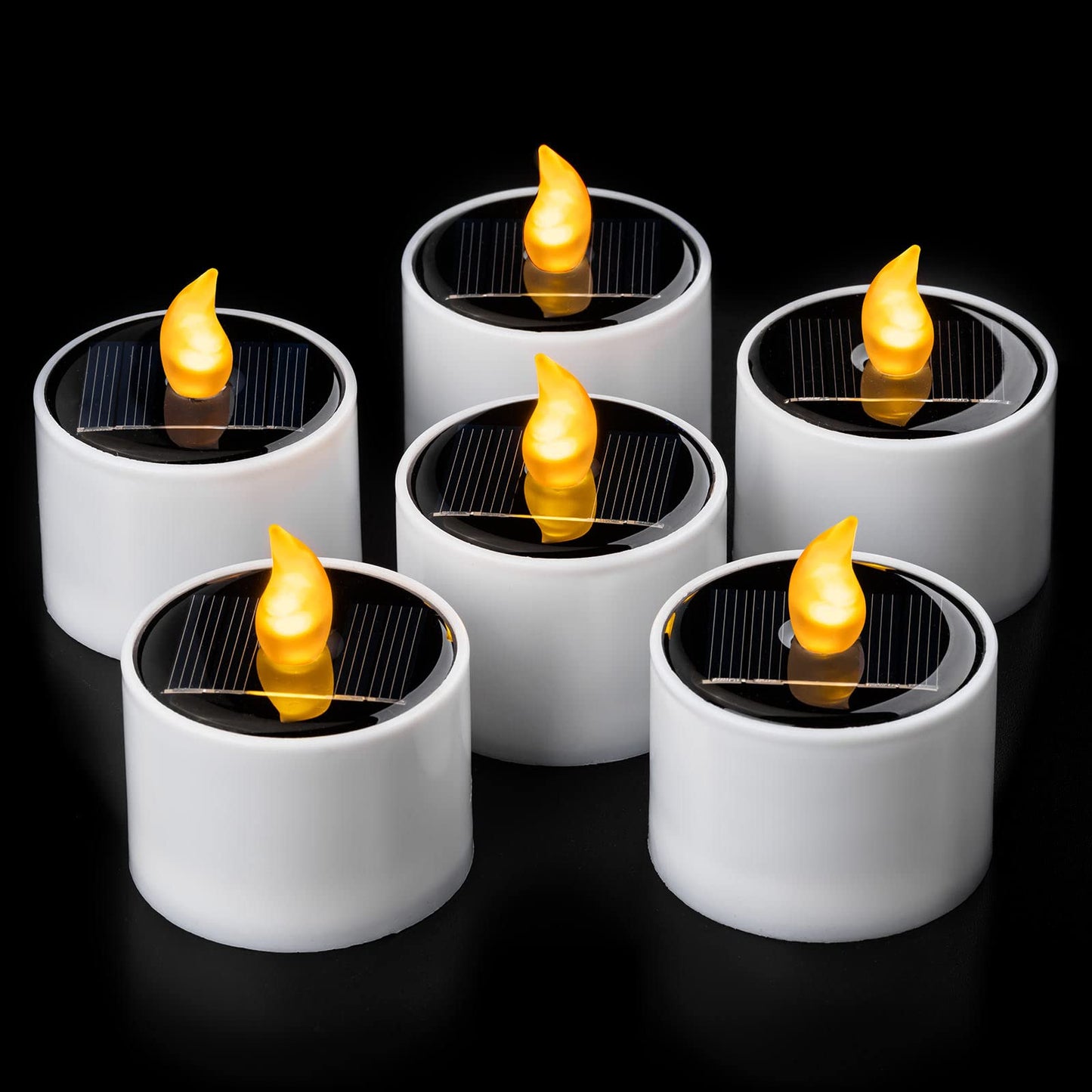 Velas de Té SingTok Blancas Impermeables Recargables con Luz LED para Decoración de Jardín
