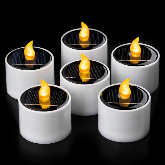 Velas de Té SingTok Blancas Impermeables Recargables con Luz LED para Decoración de Jardín