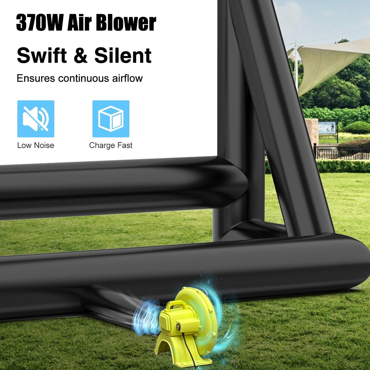 visualización de proyector inflable para exterior de 24 pies, proyección frontal y trasera al aire última intervensión con soplador de aire, lo mejor para noches de cine en piscina, patio, fiesta,