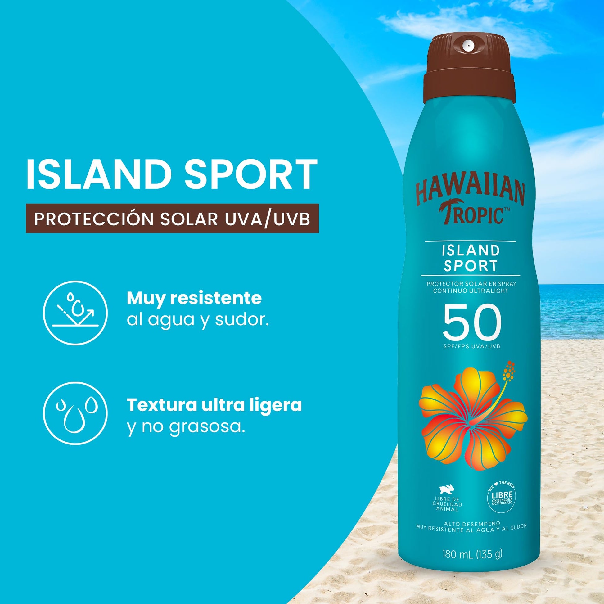 Hawaiian Tropic Island Sport Protector Solar Spray 50 FPS 170g