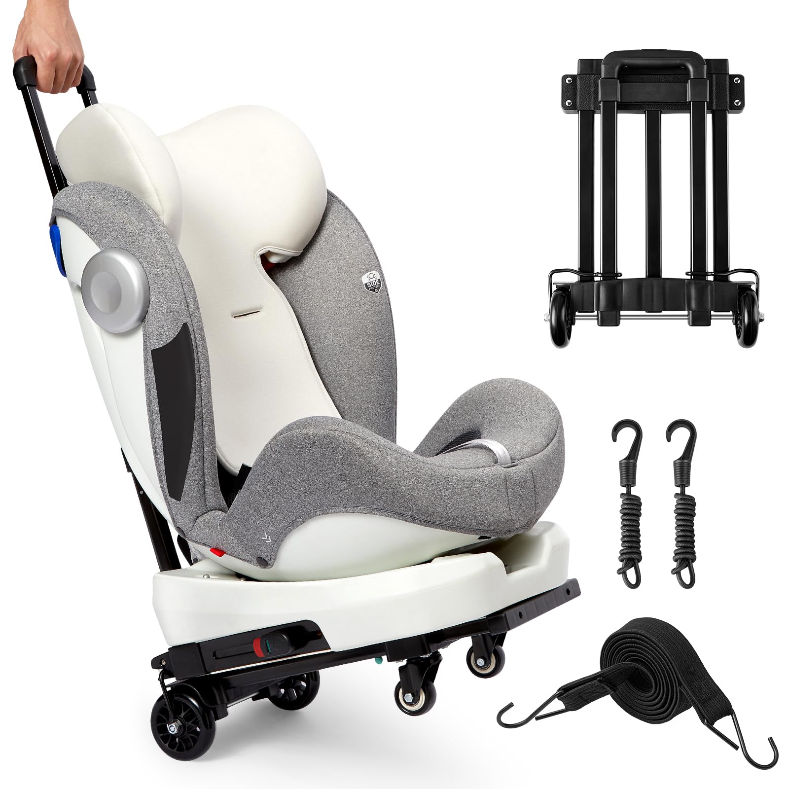 KEDSUM - Carrito de viaje para asiento de coche, compacto y ligero para aeropuerto, silla de paseo portátil de construcción sólida para aeropuertos, carro de mano plegable para bebé, elevador