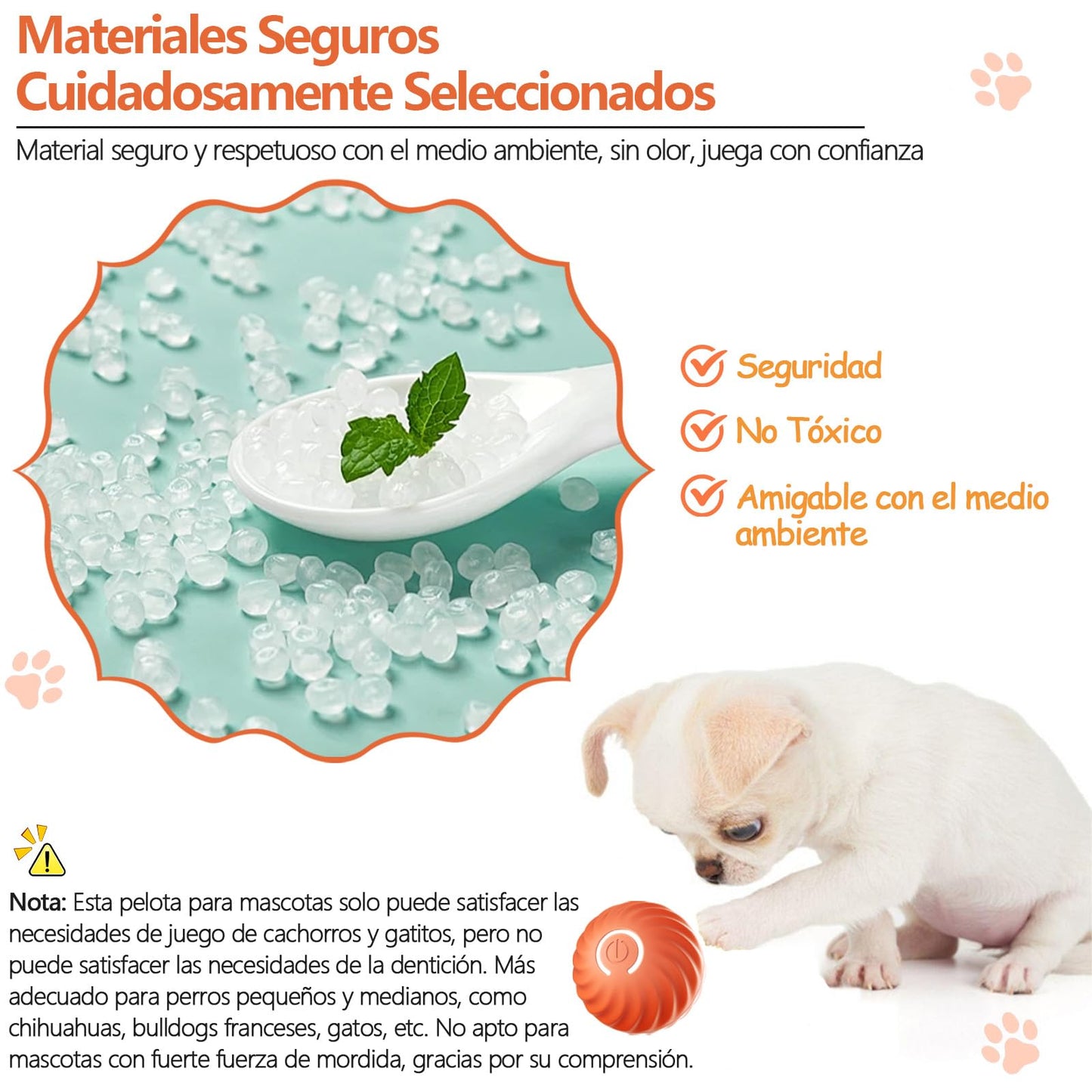 Pelota Interactiva UIOERGF Inteligente para Perros Pequeños y Gatos