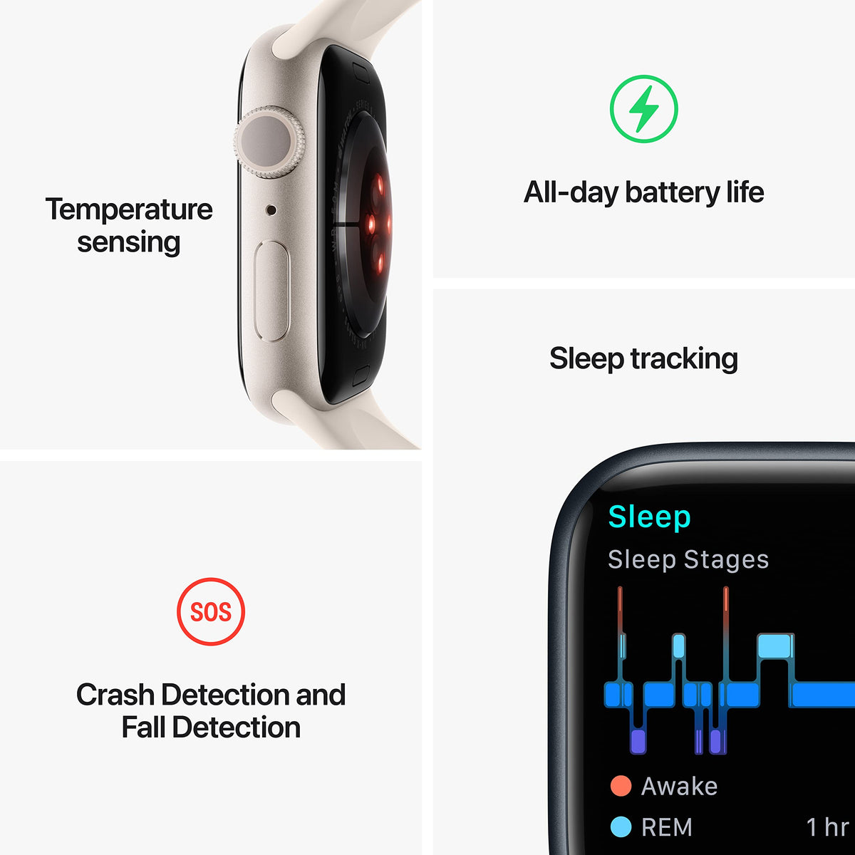 Reloj Apple Watch Series 8 GPS 45mm Medianoche Reacondicionado para Hombre