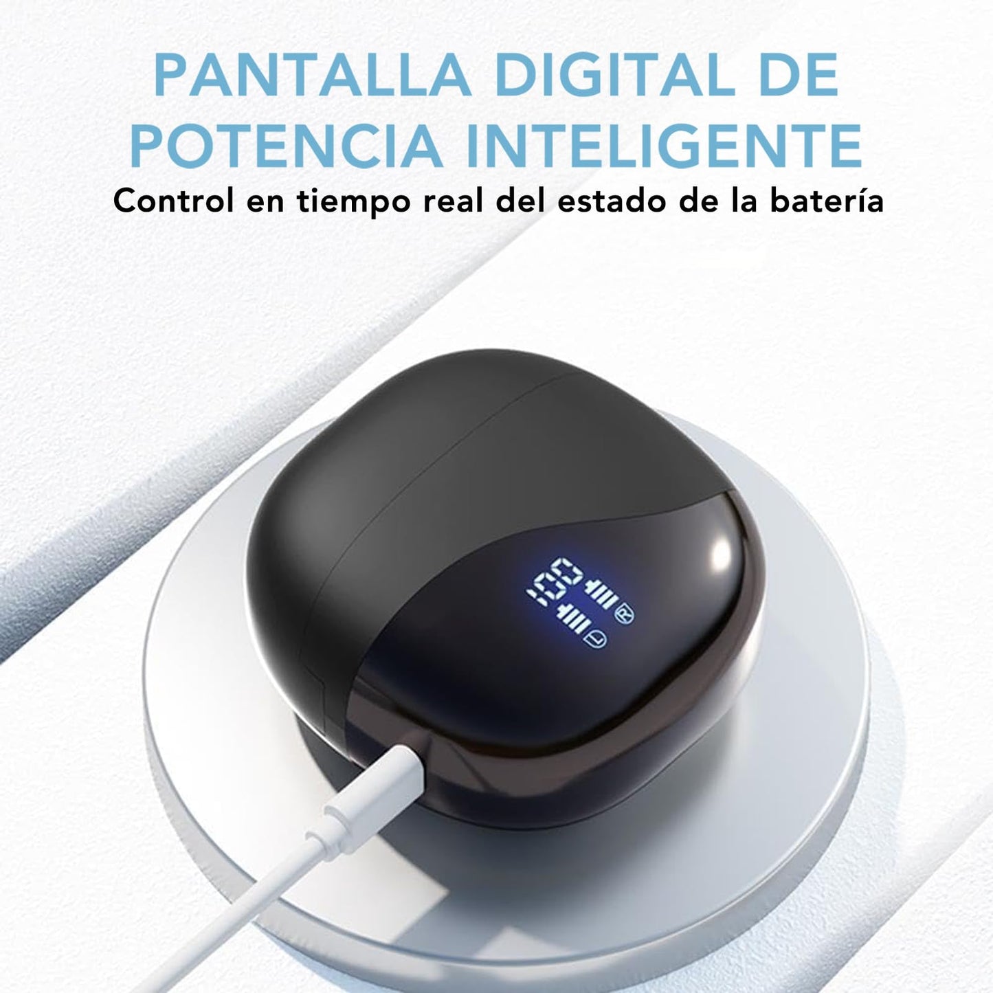 HAPYHVN Auriculares Inalámbricos Bluetooth, Traductor de Idiomas en Tiempo Real, Soporta 144 Idiomas para Viajes, Negocios,Reuniones y Aprendizaje, AI Translator, Pantalla de Batería