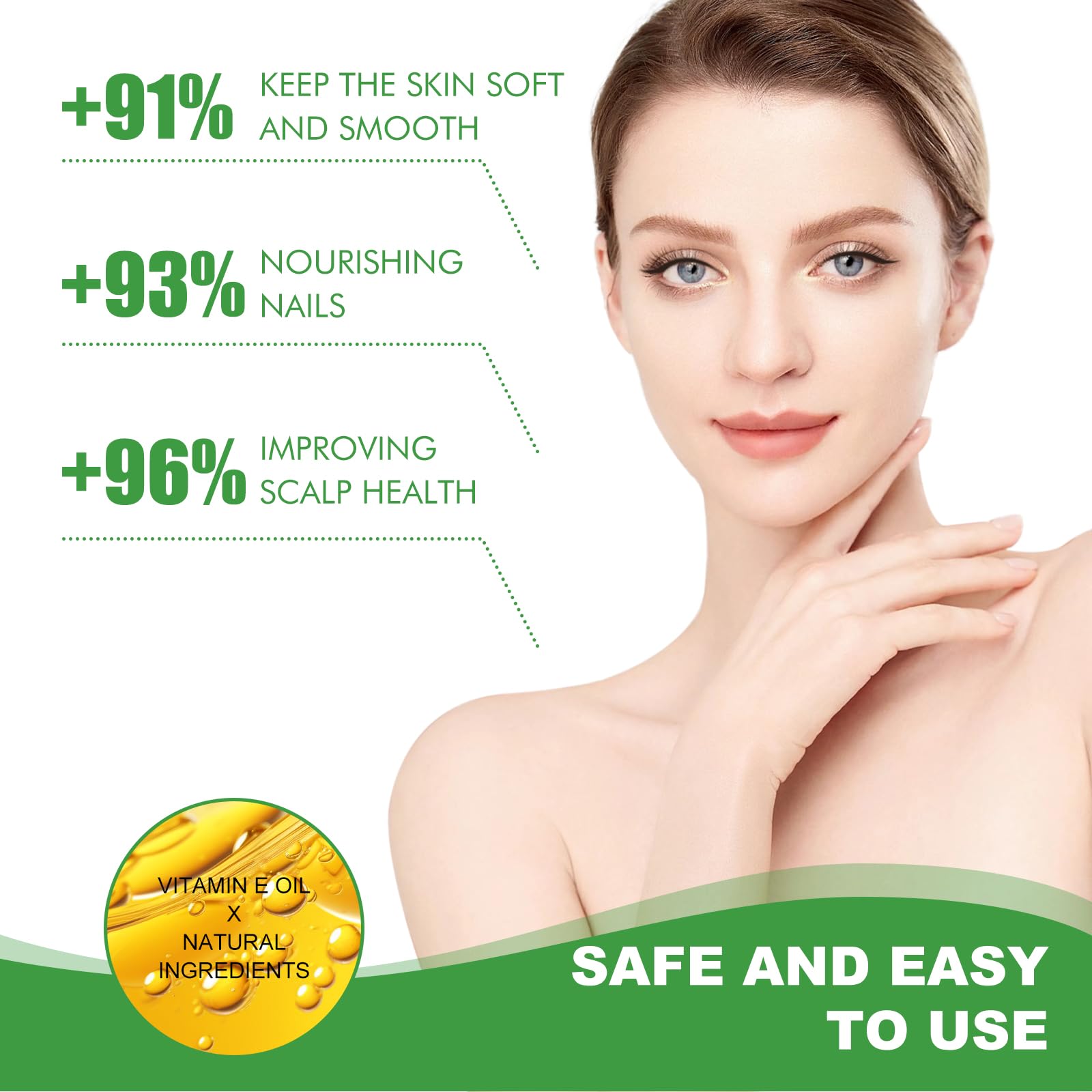 Genérico Aceite de Vitamina E de 59 ml para Cicatrices en la Piel, Cuerpo, Rostro, Cabello, Cuidado de Las uñas, fórmula Pura y Natural Que Ayuda a nutrir la Piel