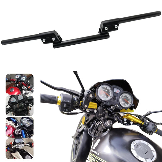 Manubrio Universal para Moto Barra de Equilibrio Manillar Deportivo Ajustable Motocicleta Resistente a la Corrosión Inoxidable 3pzs (Negro)