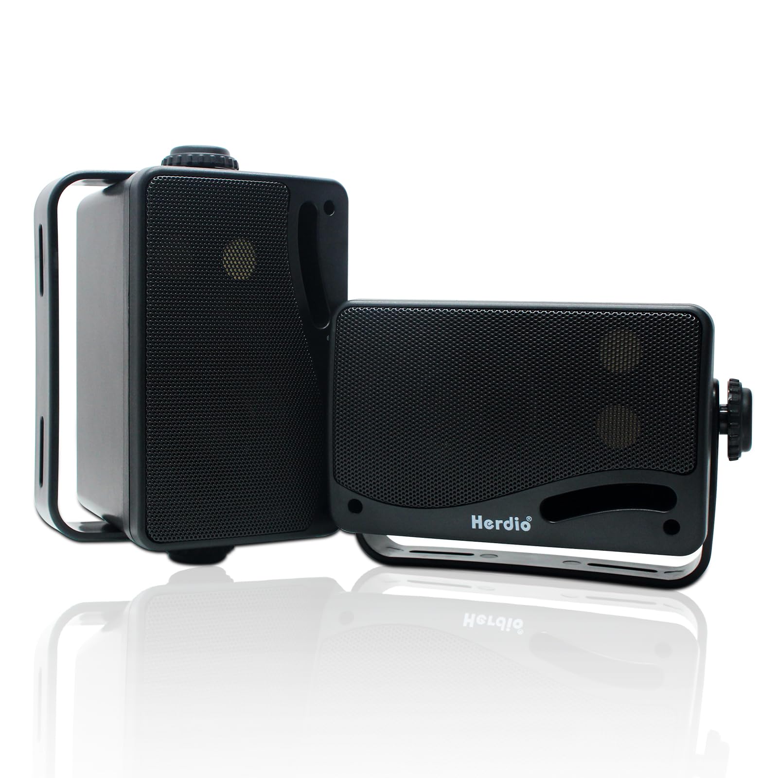 Herdio 3.5 Pulgadas Bluetooth Bocinas para Exterior, 200W Altavoces para Exteriores, Resistente al Agua, Adecuado para el hogar, Patio, Terraza,Patio Trasero (2 Altavoces,Negros)