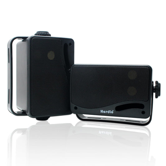 Herdio 3.5 Pulgadas Bluetooth Bocinas para Exterior, 200W Altavoces para Exteriores, Resistente al Agua, Adecuado para el hogar, Patio, Terraza,Patio Trasero (2 Altavoces,Negros)