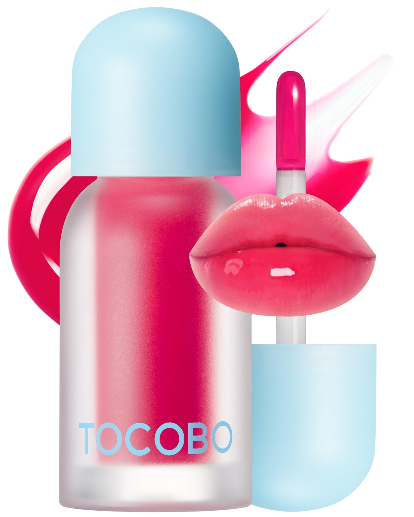 TOCOBO Juicy Berry Plumping Lip Oil 12 Cherry Ade – Aceite labial hidratante vegano coreano con aceites vegetales para un alto brillo – Fórmula no pegajosa para todos los tonos de piel, 4g
