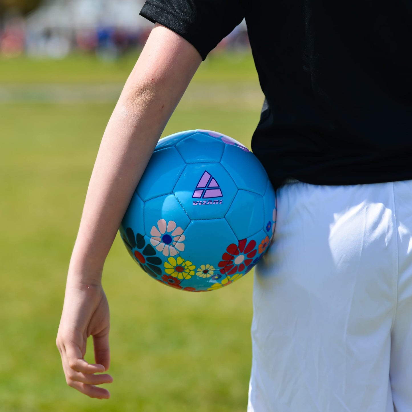 Balón de Fútbol Vizari Blossom azul rosa Tamaño 3