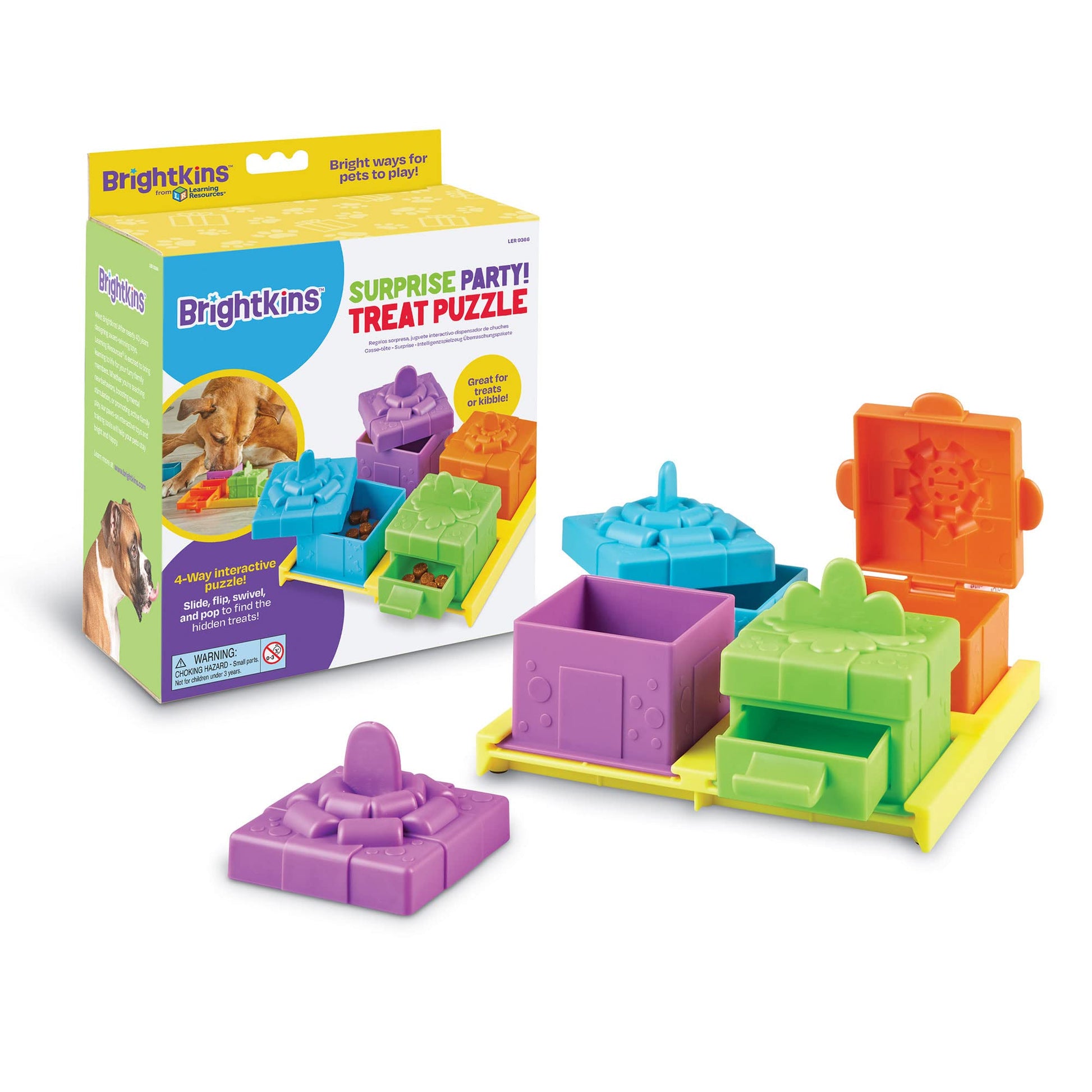 BRIGHTKINS Fiesta Sorpresa Rompecabezas de Tratamiento para Perro