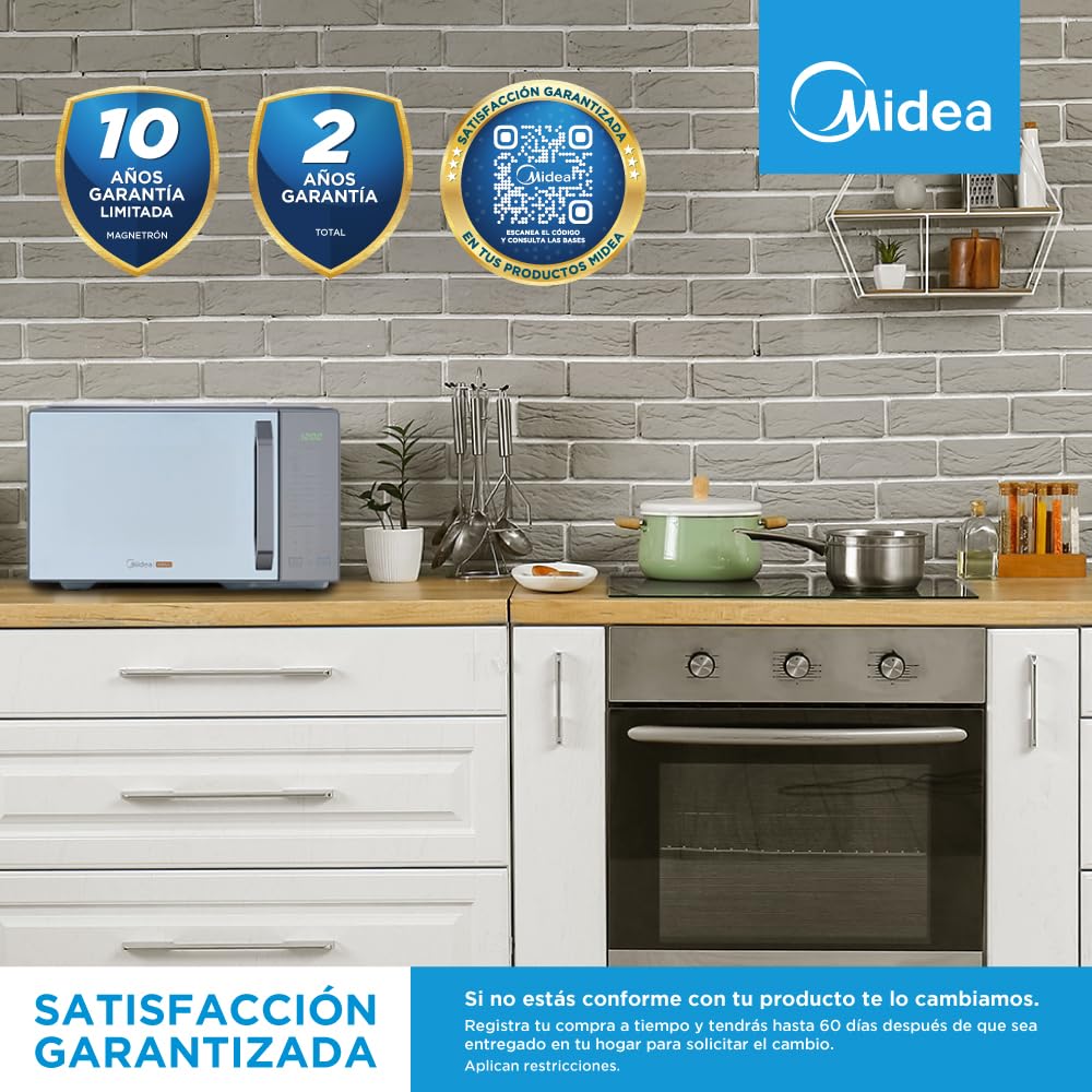 Horno de Microondas Talent Grill Midea Silver Mirror 1.1 Pies Cúbicos