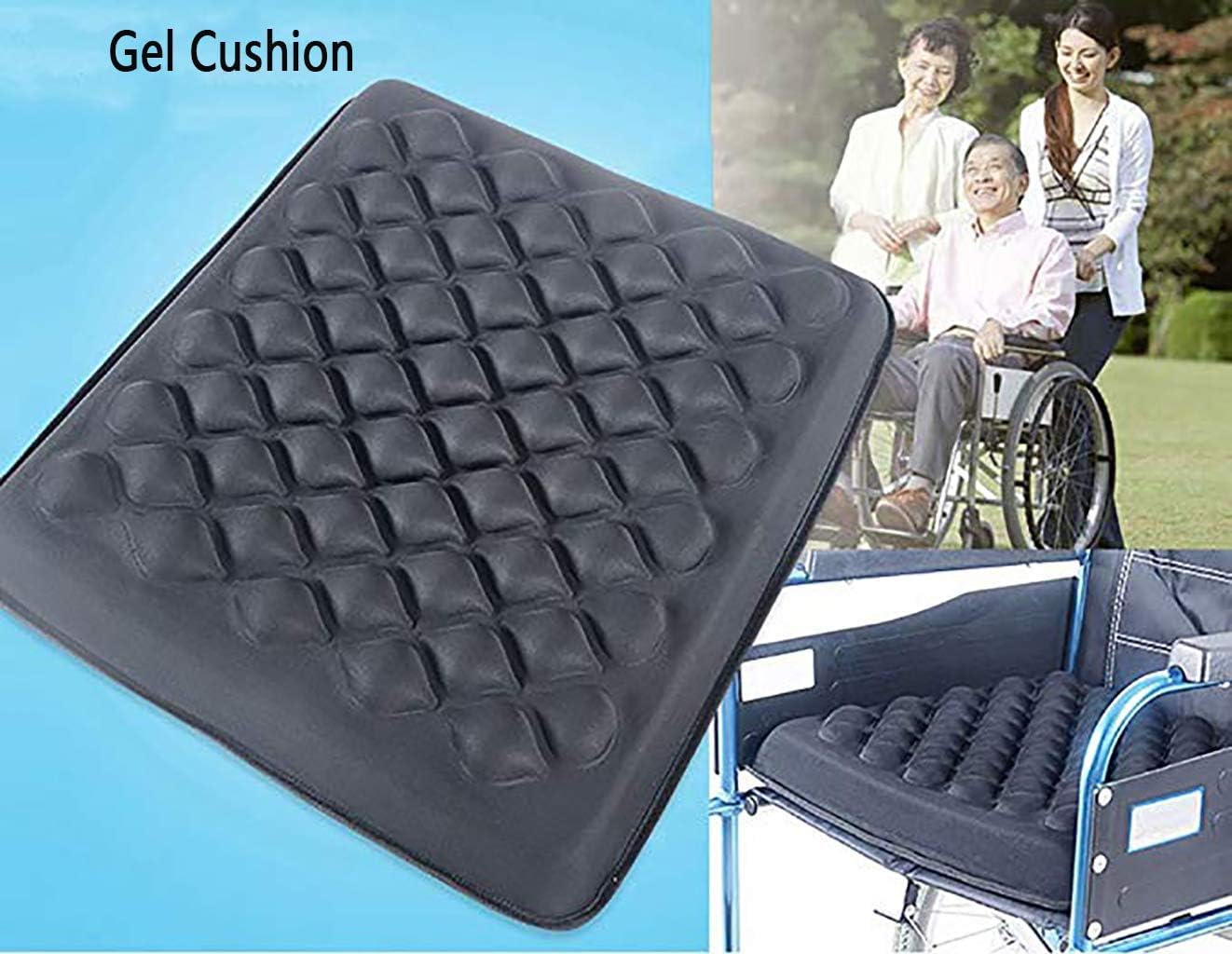 DAONSA Cojín De Gel Antillagas | Cojín Ortopédico para Alivio de Presión (Coxis, Ciática, Úlceras) – Antideslizante y Transpirable para Silla, Carro o Oficina, Cojín para Silla, Cojín de Gel