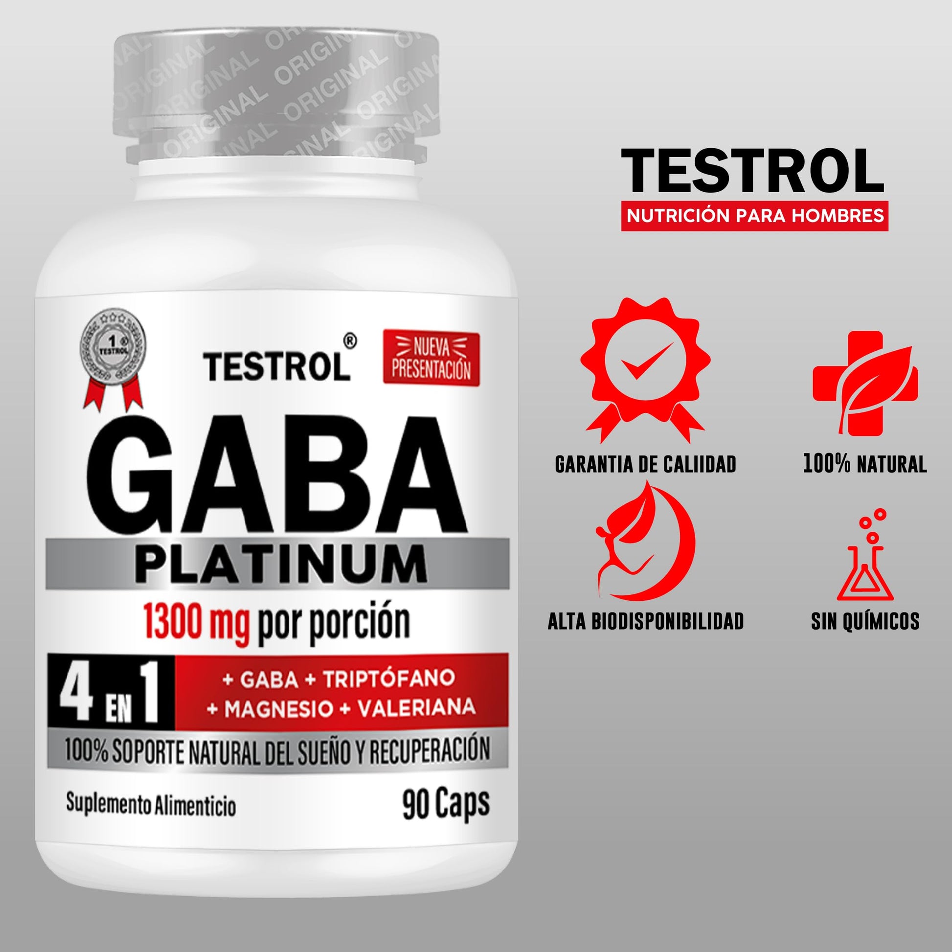 Cápsulas Testrol Gaba Platinum 4 en 1 para un Óptimo Descanso
