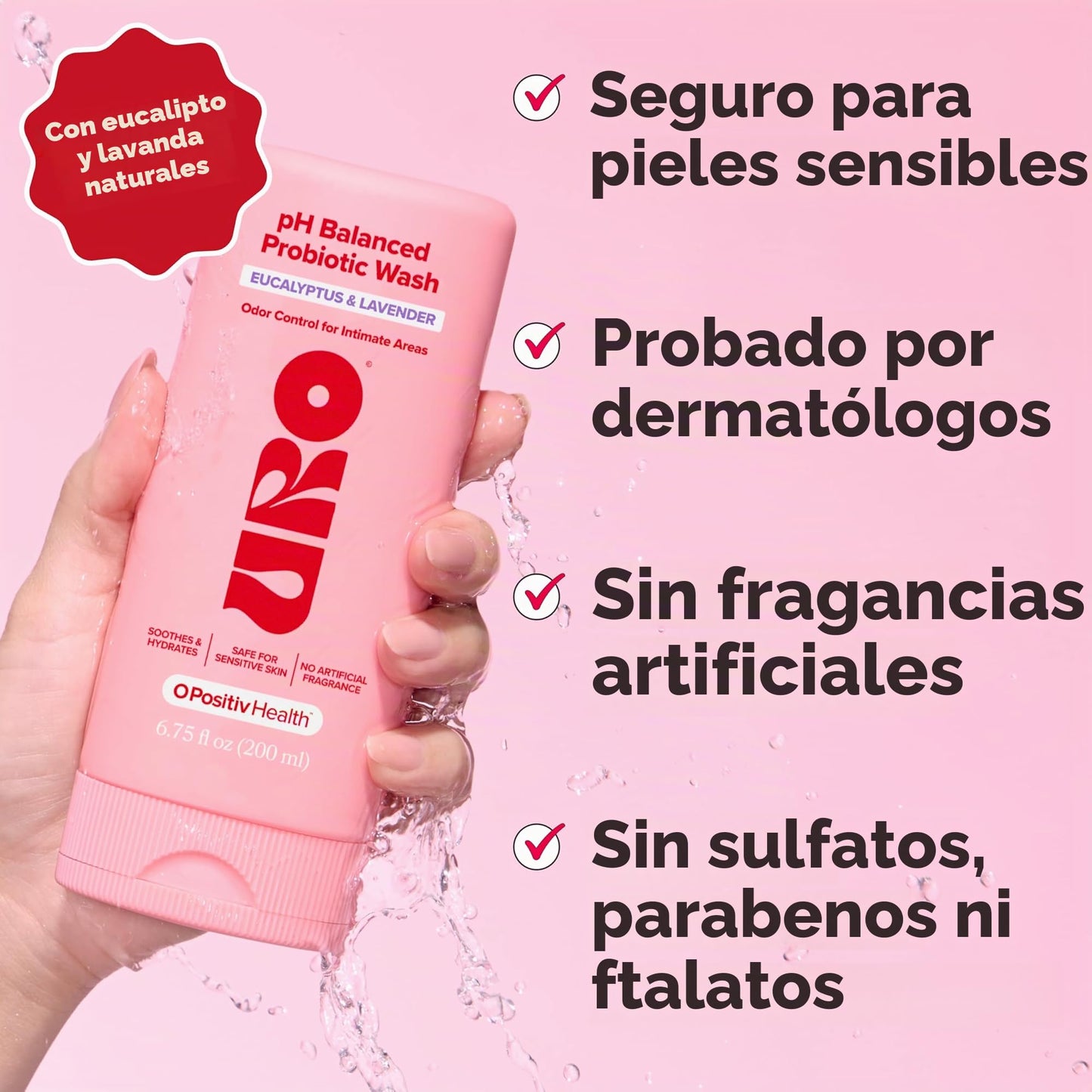 O Positiv Gel De Baño Probiótico Uro Con Ph Equilibrado: Controla El Olor, Equilibra El Ph, Alivia La Sequedad Y La Irritación En La Zona Íntima. Contiene Probióticos Y Ácido Láctico. 200 Ml(6.75 Oz).