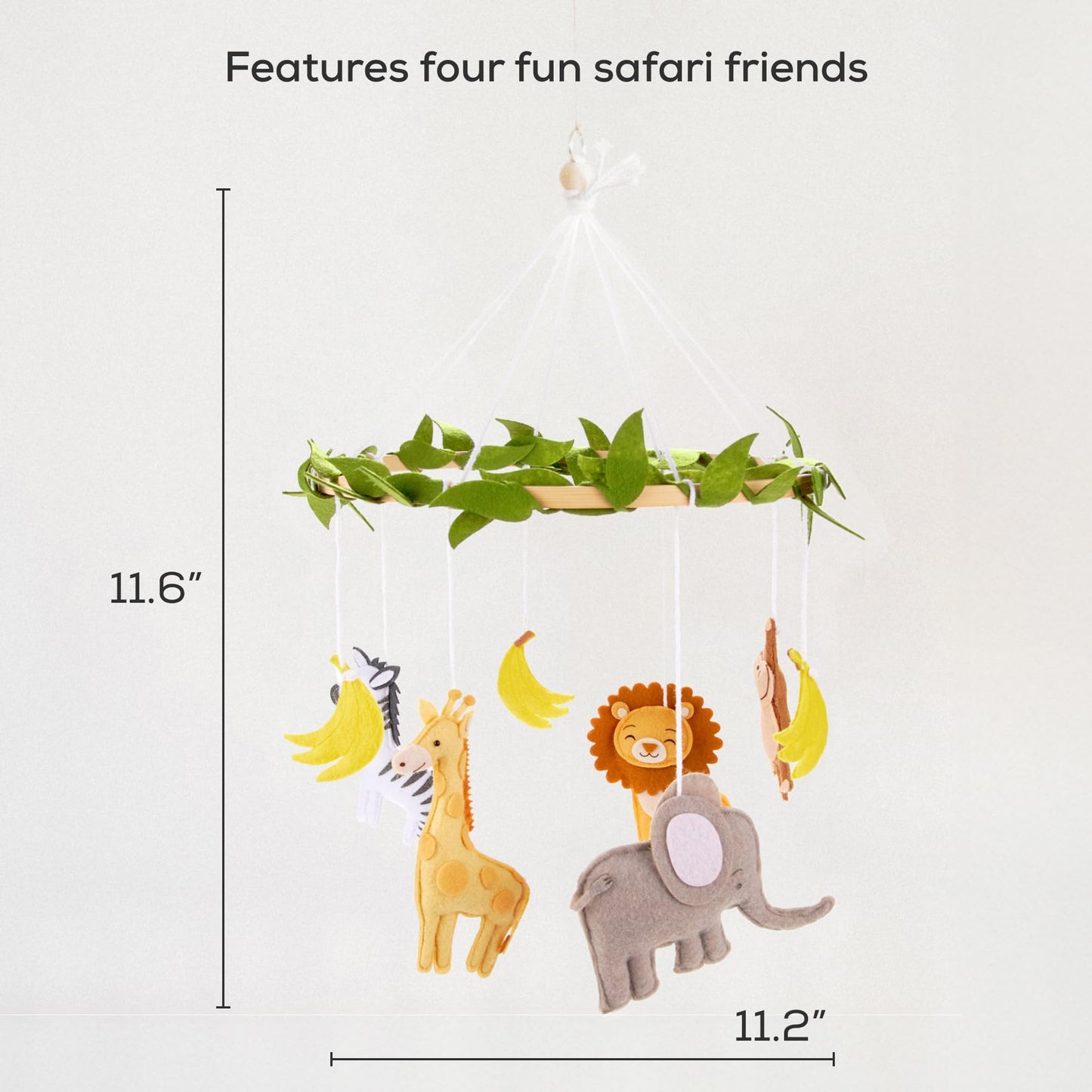 First Landings Móvil para Colgar para Bebé para Cuna - Móviles de Guardería con Animales - Decoración de Guardería para Bebé Neutral por Género - Selva