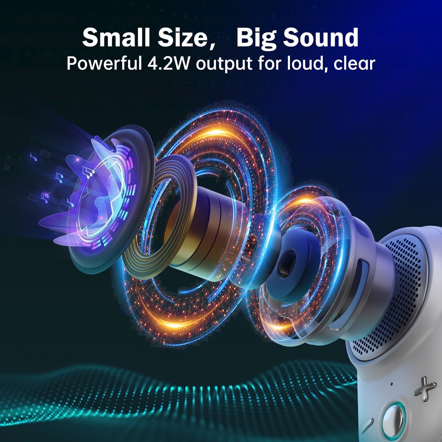Divoom Itour-S Mini Altavoz portátil Bluetooth portátil, Audio Grande y Graves impactantes, diseño de Clip, IP67 Impermeable y a Prueba de Polvo, 10 Horas de Tiempo de Juego, Altavoz para Viajes en