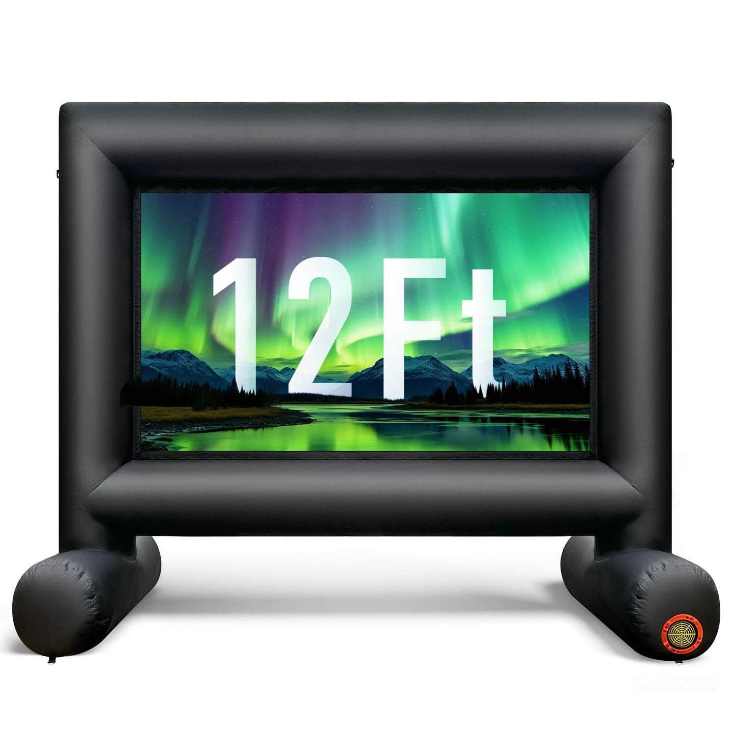 Sewinfla - Proyector de película inflable para exteriores de 12 pies con ventilador integrado que soporta proyección delantera y trasera, visualización de película soplada para fiestas, fácil de