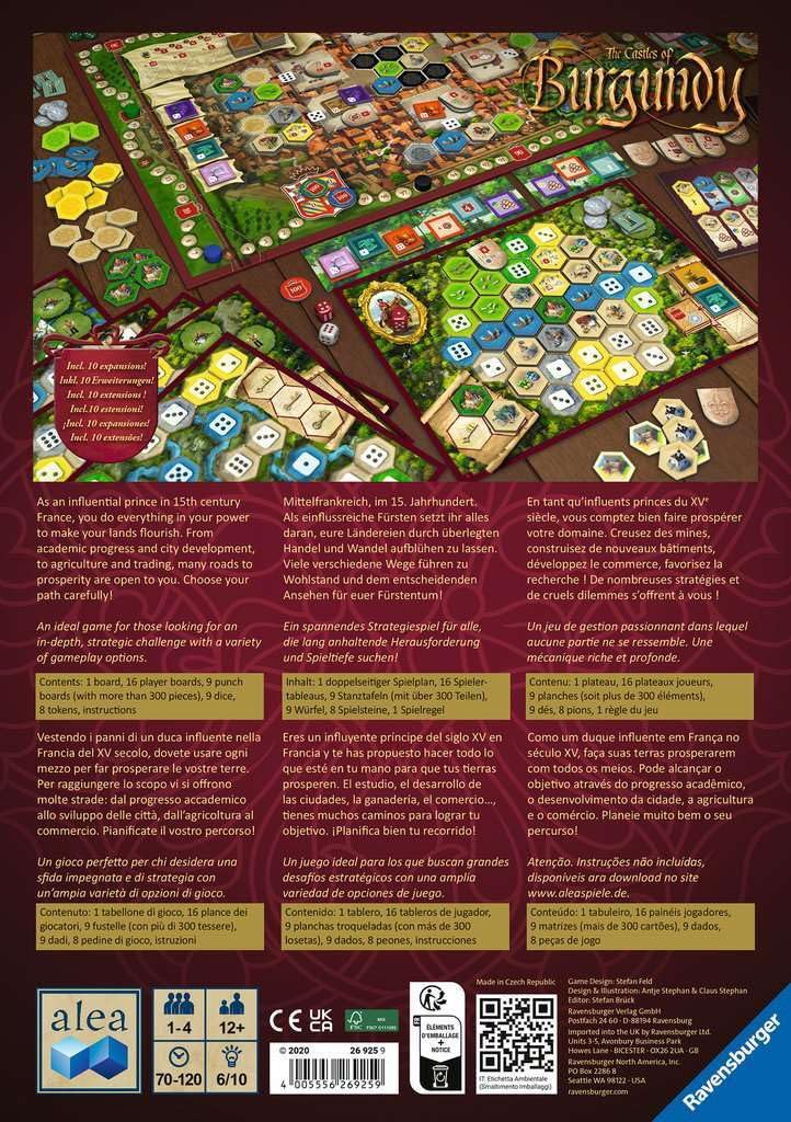 Juego de Mesa Ravensburger Castles of Burgundy Aniversario Alea 20th para Mayores de 12 Años