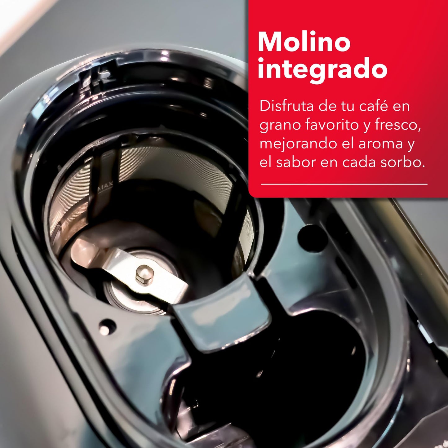 Cafetera RCA Inoxidable con Molino Integrado y Sistema Antigoteo Automática para 4 Tazas