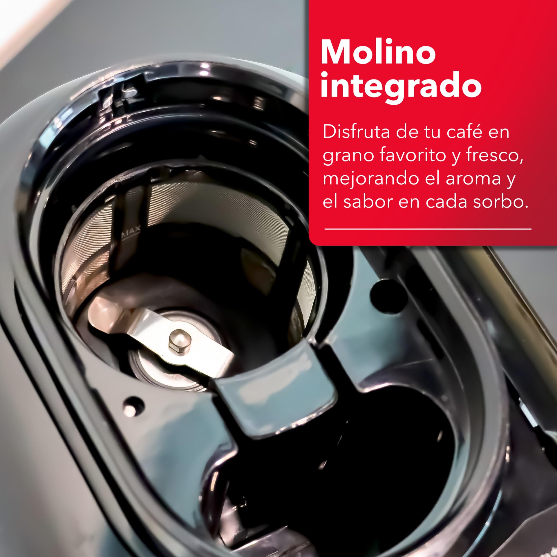 Cafetera RCA Inoxidable con Molino Integrado y Sistema Antigoteo Automática para 4 Tazas