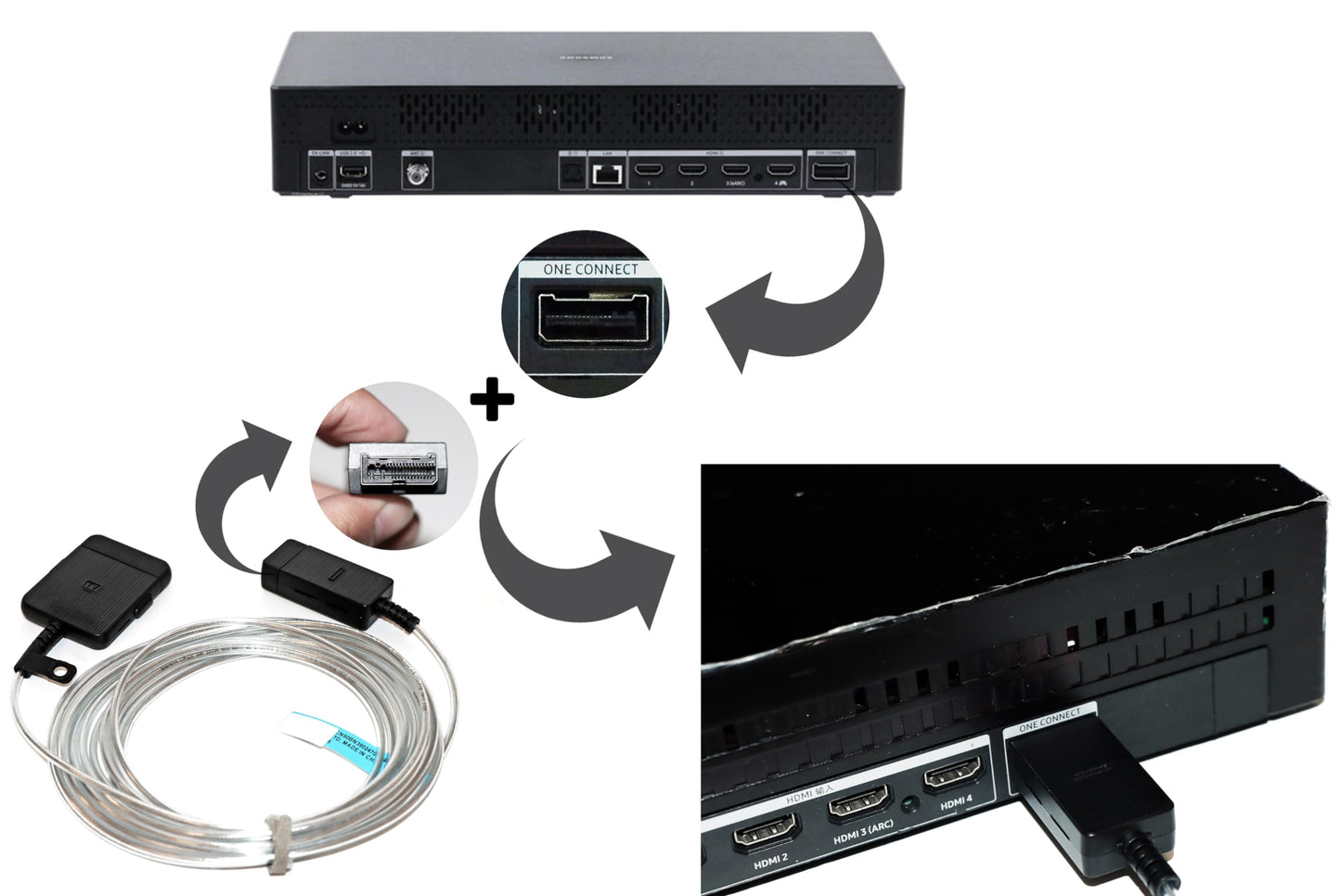 Cable de Conexión Invisible Tjweiqing BN39-02470A Compatible con Samsung The Frame QLED 4K Smart TV QN43-QN85LS03B