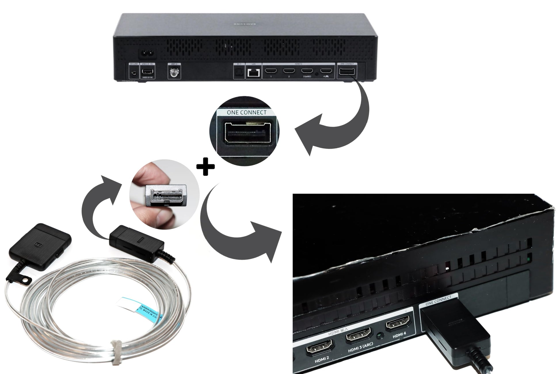 Cable de Conexión Invisible Tjweiqing BN39-02470A Compatible con Samsung The Frame QLED 4K Smart TV QN43-QN85LS03B