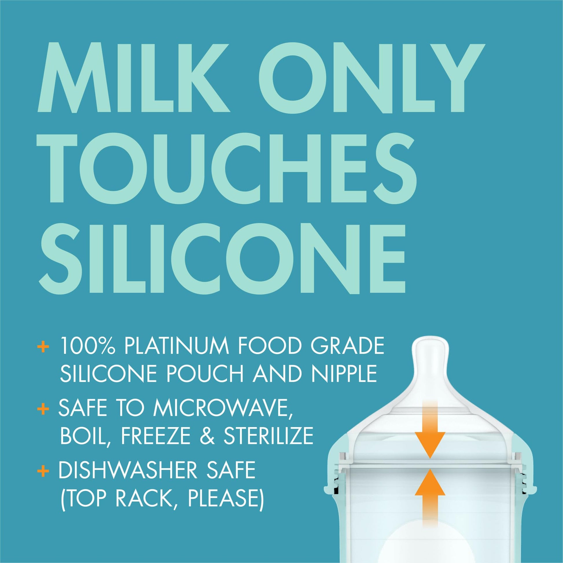 Boon NURSH SILICONE POUCH BOTTLE 8oz 3pk - Blue Multi