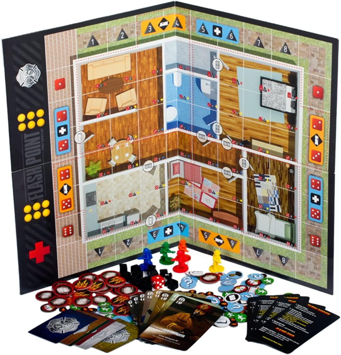 Juego de Mesa Flash Point Fire Rescue Segunda Edición Rojo para Niños y Familias
