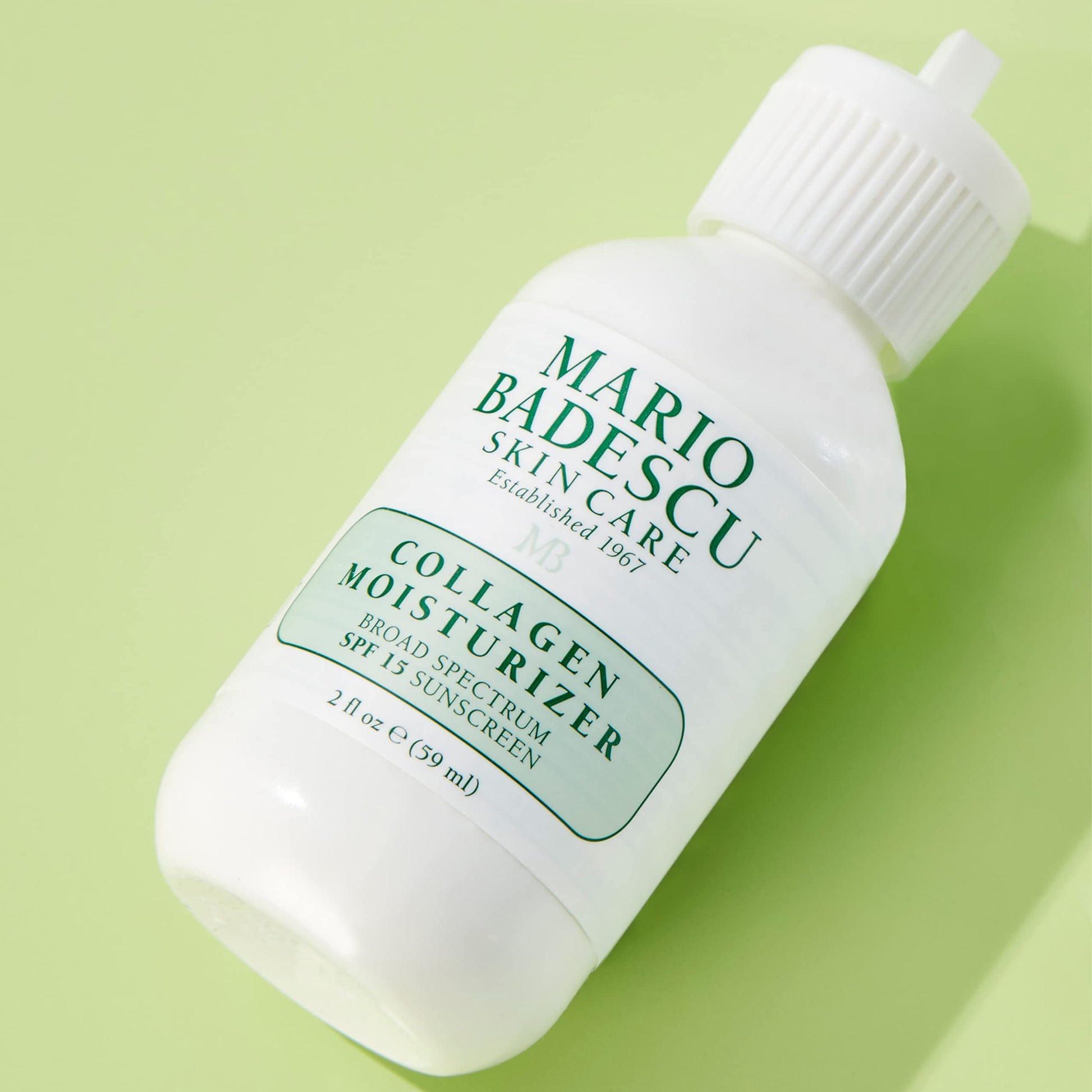 Mario Badescu Hidratante facial de colágeno para mujeres y hombres con SPF 15 para piel mixta y sensible, crema facial hidratante diurna con colágeno y aceite de semilla de algodón, 59 ml