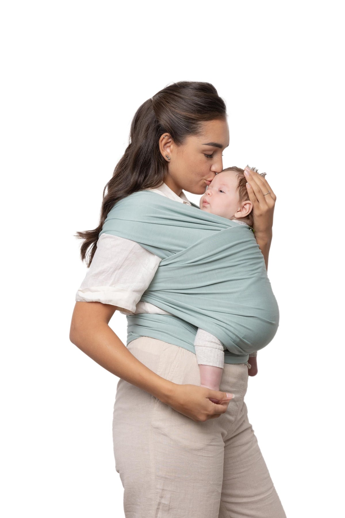 Boba Baby Wrap Carrier - Original Baby Carrier Wrap Sling para Recién Nacido - Baby WearEssentials - Soporte para envolver Recién Nacido (Serenity Sea Mist)
