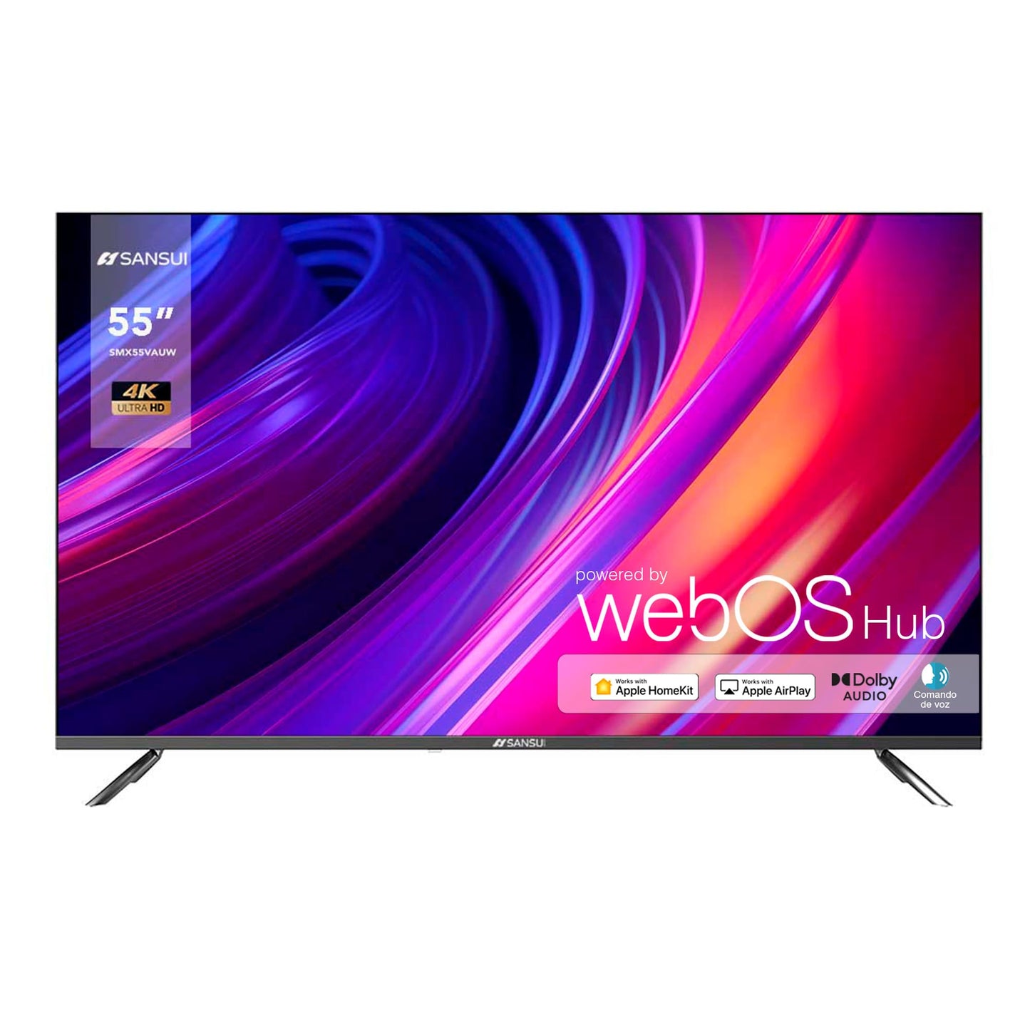 SANSUI SMX55VAUW TV 55" Ultra HD 4K Smart TV Dolby Vision, HDR10, Magic Remote, WiFi Sistema Operativo WebOS Series 2024, Control de Voz, Compatible con Alexa y Apple Air Play (55" UHD 4K)
