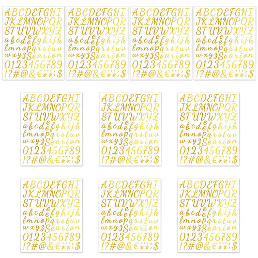 Calcomanías de Vinilo Rolin Roly Doradas con Purpurina y Números Cursivos