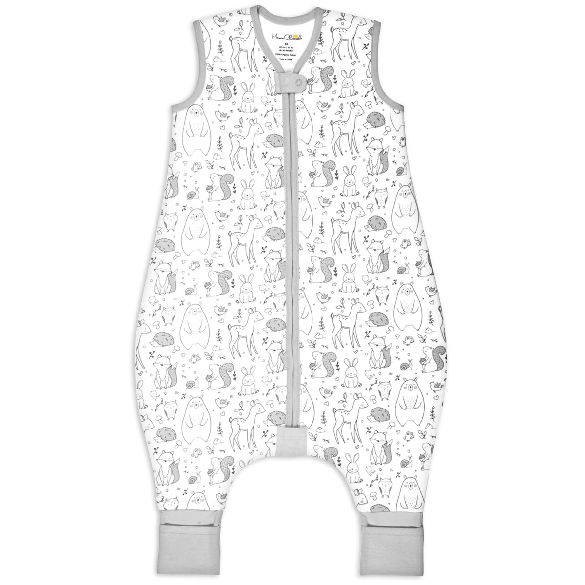 Mama Cheetah Saco de Dormir para Niños Pequeños con Pies 2T, 1.0 TOG Mantas Portátiles de Algodón Orgánico para Bebé con Piernas, Saco de Dormir para Bebé para Caminantes, Caminante Temprano Mediano