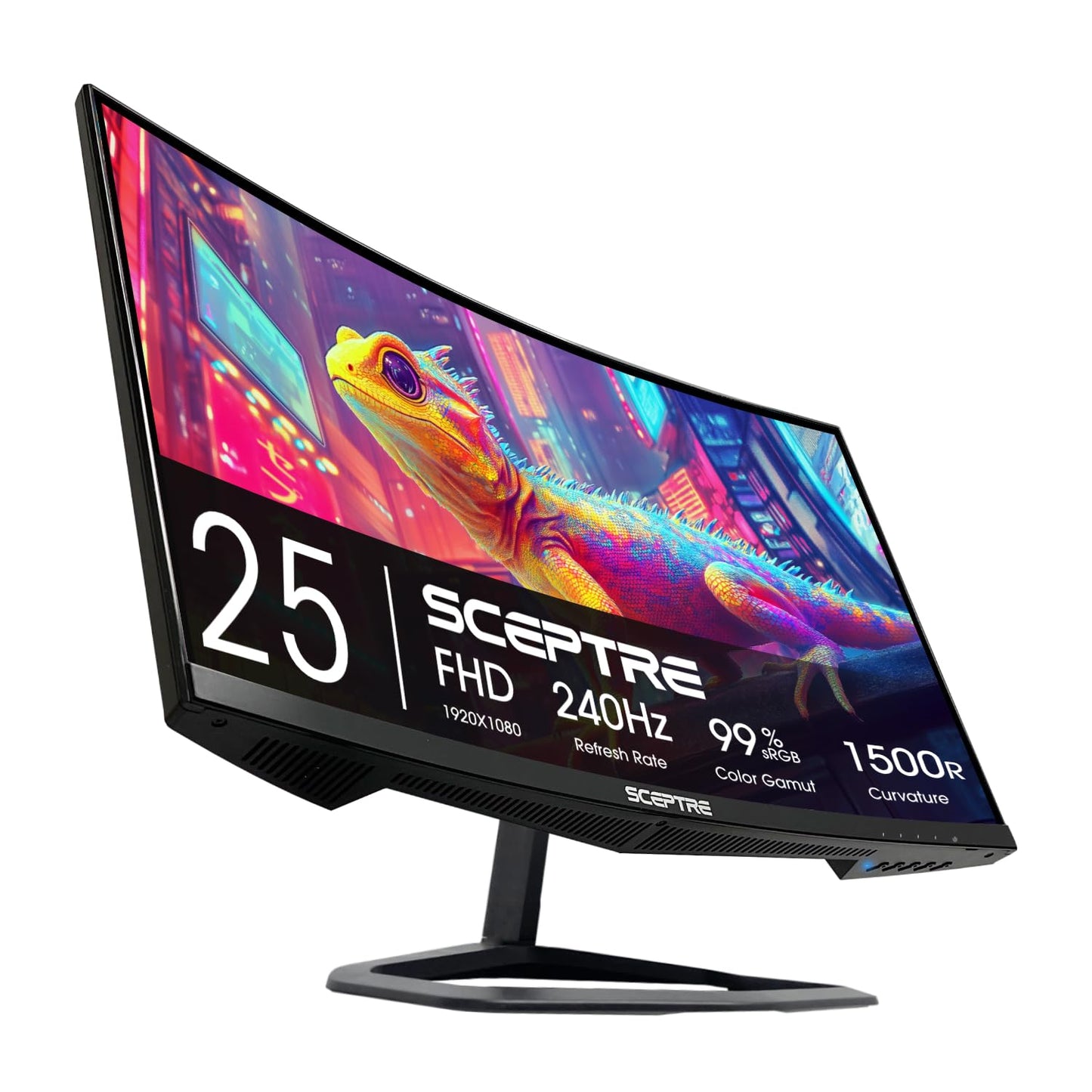 Sceptre - Monitor para juegos curvo de 24,5 pulgadas de hasta 240 Hz 1080p R1500 1 ms DisplayPort x2 HDMI x2 Altavoces integrados Blue Light Shift, Negro máquina 2023 (C255B-FWT240)