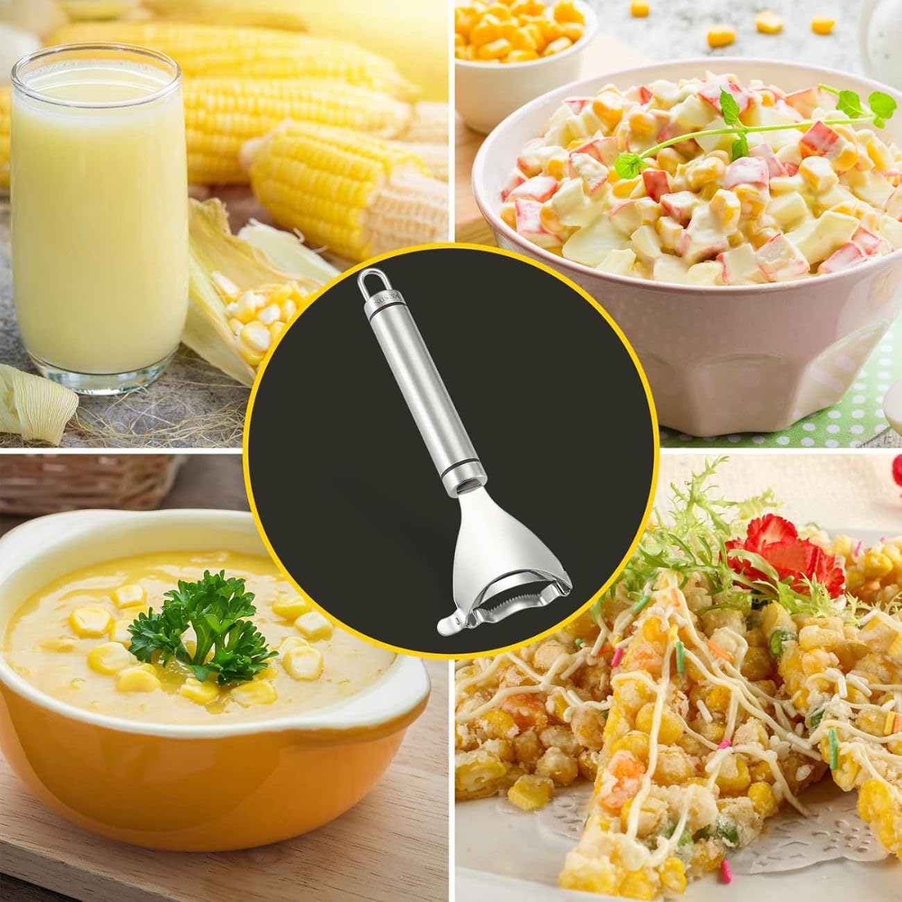 Pelador de Maíz U Chef Acero Inoxidable Herramienta Trituradora para Cocina